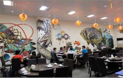 宜阳县海鲜餐厅墙体彩绘